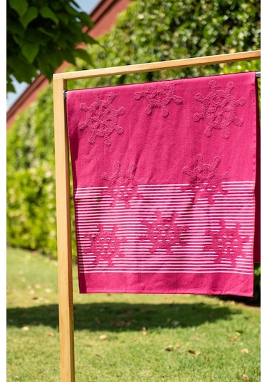 Menderes Home Cotton Collection Bukle Plaj Havlusu Çark Fuşya