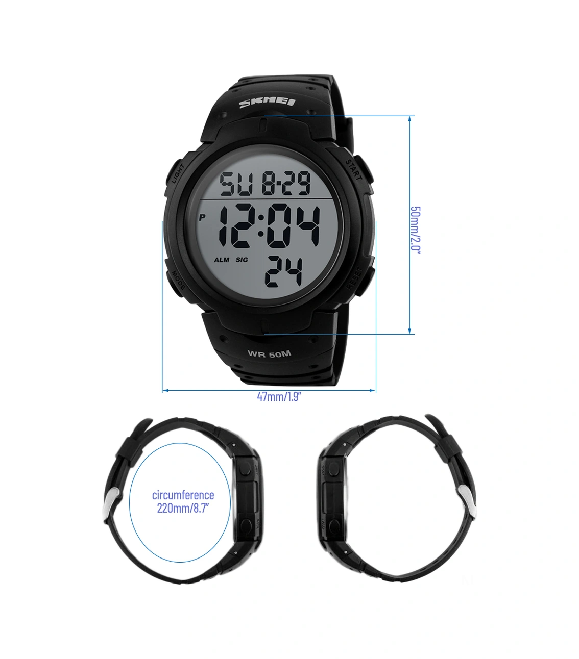 Lemestar Erkek Spor Kol Saati - Yeşil - Gündüz Gece Görünür Ekran - Kronometre, Alarm Ve Tarih Gösterimi