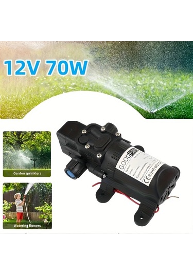 Motion003 1 Adet 12v 70w Dc Membran Pompası Taşınabilir 6.0l/dak Araba Yıkama Bahçe Sulama