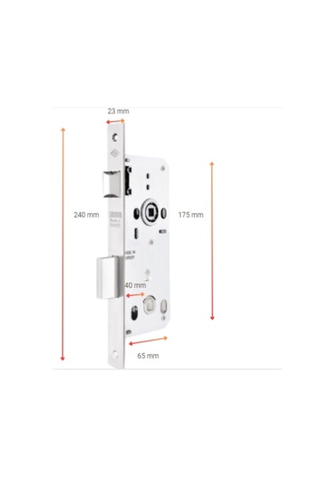 Tursan Gömme Kilit Wc Kare 23 Mm Aynalı 40 Mm Enka489