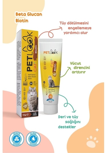 Petlook Kediler İçin Malt Macun Biotin İçerikli 115 G