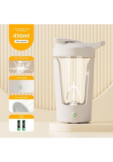 Ranyeek Otomatik Karıştırıcı Elektrikli Kahve Fincanı - Usb Şarjlı, Yemek Dereceli Pp Malzeme, Portatif Ve Pratik Beyaz, Pilli Diğer