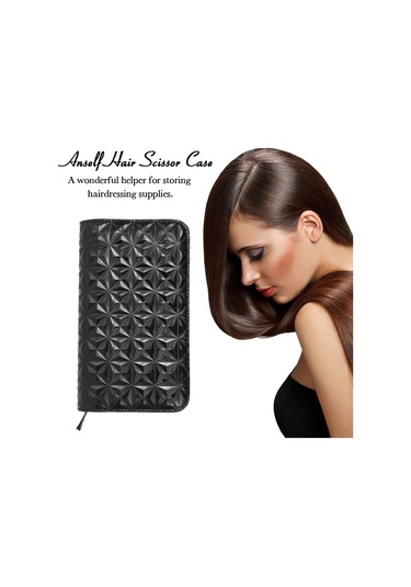 Qingmipy "profesyonel Kuaför Çantası - Çift Katlı Pu Makas Ve Tarak Seti İçin Şık Ve Dayanıklı" Diğer