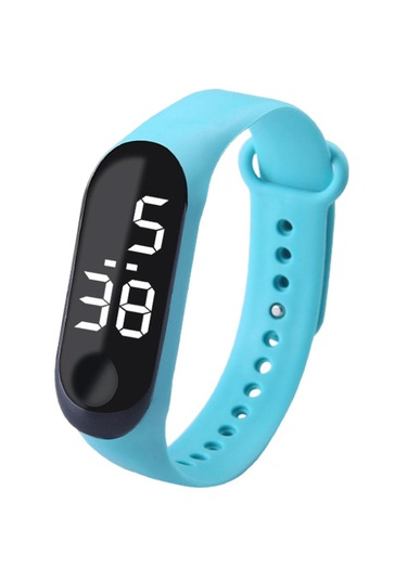 Homyl Led Dijital Saat Lüks Dokunmatik Ekran Silikon Kayış Kol