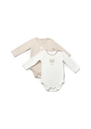 Bebek 2li Uzun Kollu Badi %100 Organik Pamuk, Bebek Ve Yenidoğan Serisi - Csy8102 Ekru