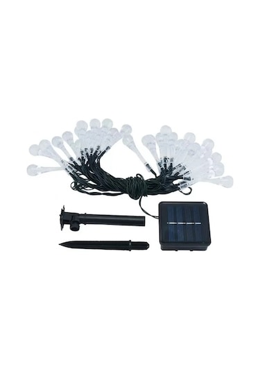 7m 50 Led Damla 8 Fonksiyonlu Solar Panelli-rgb Çok Renkli
