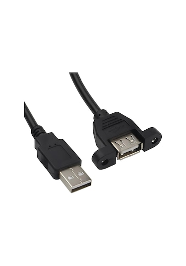 Speeduf Erkek Dişi Panel Tipi Kablosu Siyah Usb 2.0 Tip A 2m