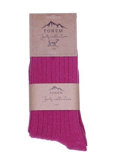 Fonem Kadın Likralı Derby Yünlü Çorap Fo 8004 Fuşya