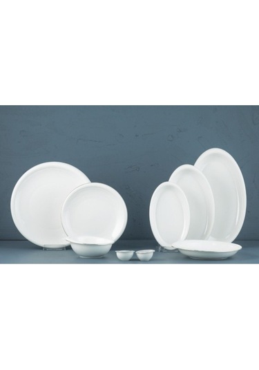 Evaliza Strıpe Gold 30 Parça Yemek Takımı- 6 Kişilik Beyaz - Gold