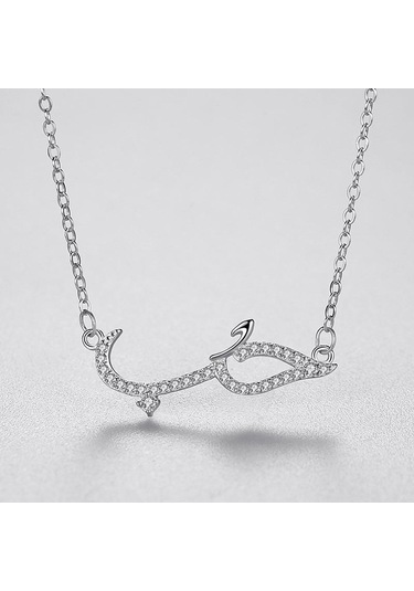 Tancise S925 Ayar Gümüş Kolye Kadın Kore versiyonu Basit Çizgi Timsah Tam Kolye Klavikula Zinciri Hayvan Boyun Zinciri