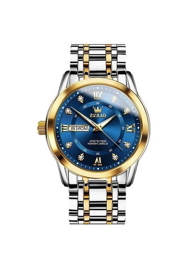 Fastbuy Ölçüsü 5513, Erkek İş Saati, Mavi-altın Renkli, Su Geçirmez, Kuvars, Çok Renkli Çok Renkli