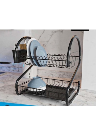 Suntel Eko Tabaklık Ve Kaşıklık Seti - Siyah Mutfak Organizer Siyah