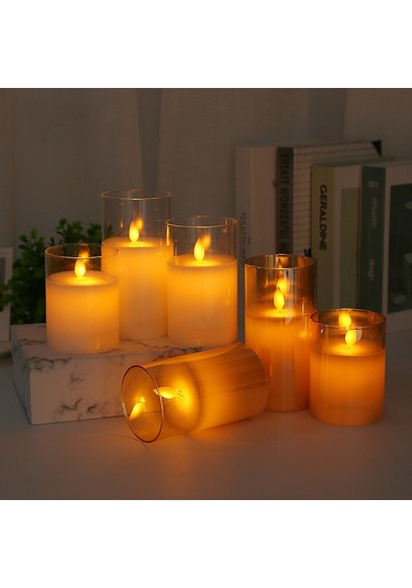 Yaozixa 3 Adet Gerçekçi Led Mum Seti - Uzaktan Kumandalı, Titreşimli Alev Efekti Ve Zamanlayıcılı Dekoratif Aydınlatma Amber