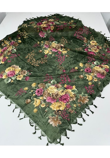 Sökme Boncuklu Pamuk Yazma - 05650 Yeşil