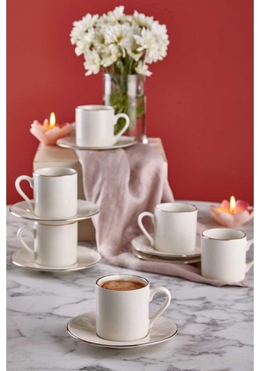 Neva N3263 Lilyum Plus 6 Kişilik Kahve Fincan Takımı