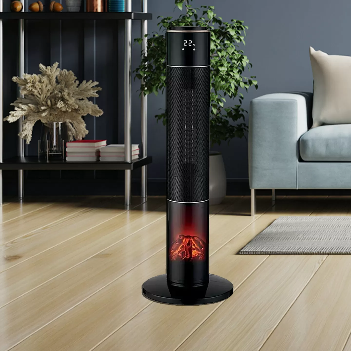 Kasaplus Voltomat 2000w Led Alev Efektli Seramik Fanlı Isıtıcı Alev Görünümlü Elektrikli Isıtıcı