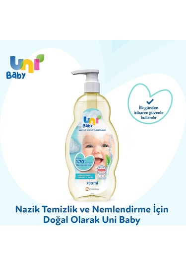 Uni Baby Bebek Saç ve Vücut Şampuanı 3 x 700 ML