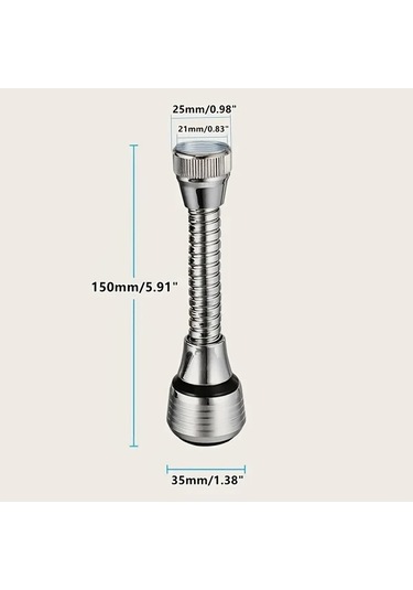 Honeybeeshop 1 Adet 360 Derece Döner Universal Musluk Başlığı Su Tasarrufu Duş Uzatma Ağzı Filtre