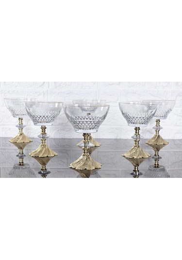 Paşabahçe Serisi Infınıty Kase & Magnolıa Kase & Dondurmalık & Şekerlik Semerkand Gold Döküm Ayaklı Naturel