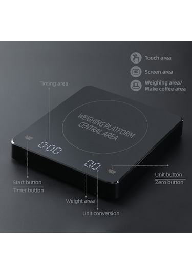 Yüksek Hassasiyetli Dijital Zamanlayıcılı Mutfak Tartısı 3kg-0.1g