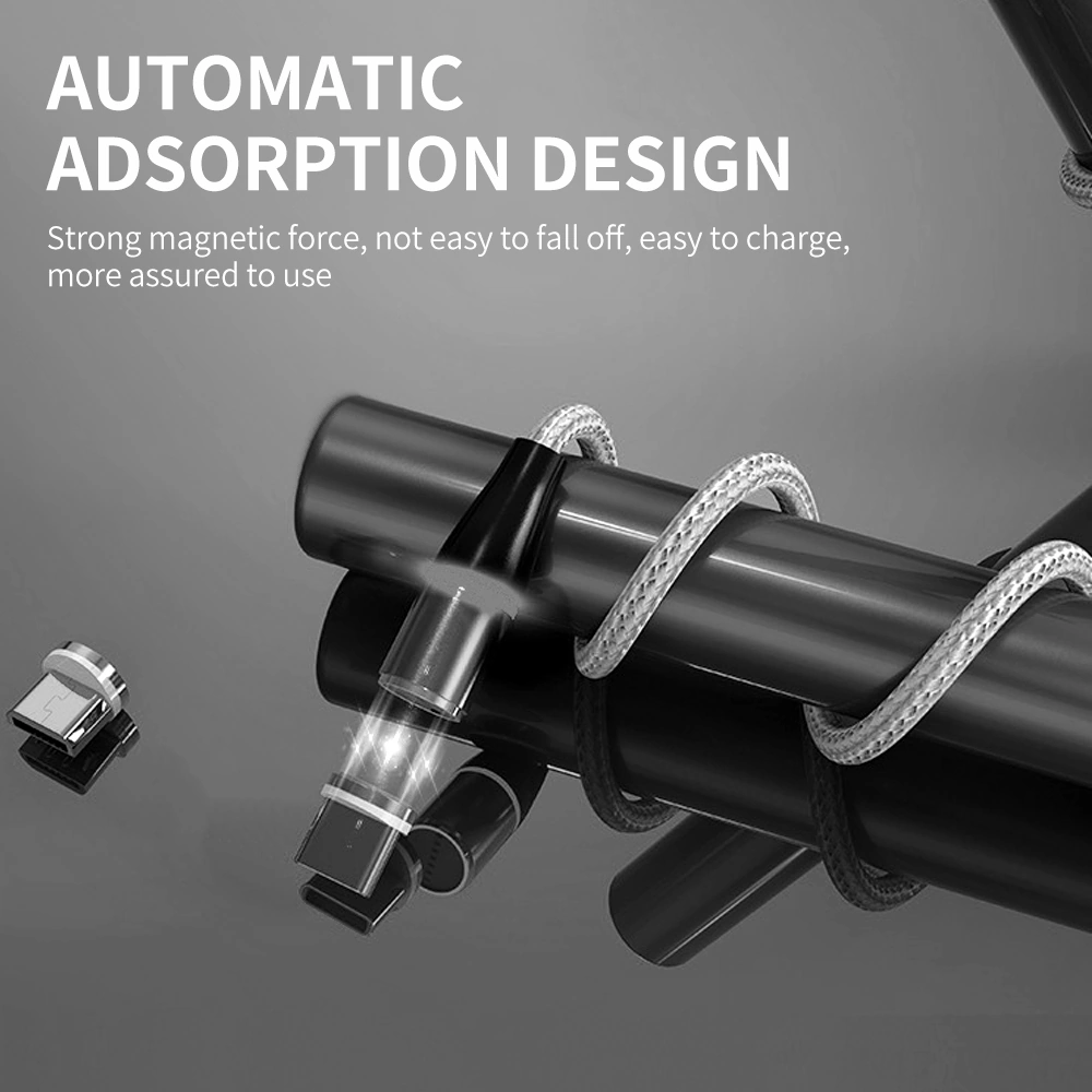 Geeroyoo 2 M Uzunlukta Micro Usb Arayüzlü 2.4a Hızlı Şarj Magnetik Kablosu - Toz Tıkacı Fonksiyonu - Gümüş Renk