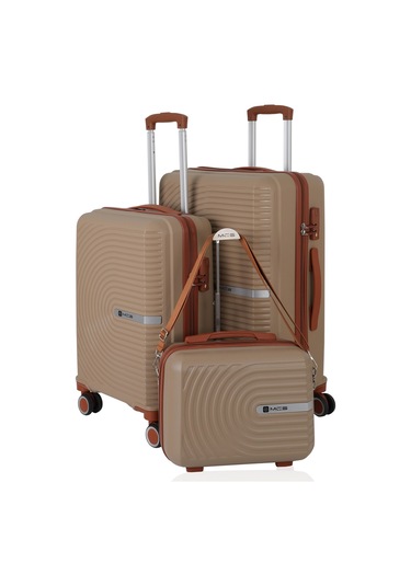 Mçs Polipropilen 3lü Valiz Seti Orta & Kabin & Makyaj V374 S24sy1000080-set 10584 Şampanya/kahve Açık Bej - Kahverengi