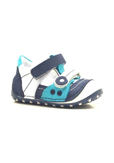 Hapshoe Hakiki Deri Mavi Cırtlı Yazlık Ilk Adım Ayakkabı (372301007) Mavi