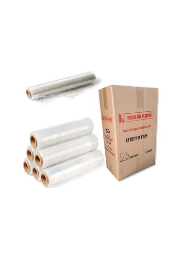 Palet Streç Film Palet Streci 50 Cm 23 Mikron 190 M Koli 6 Bobin