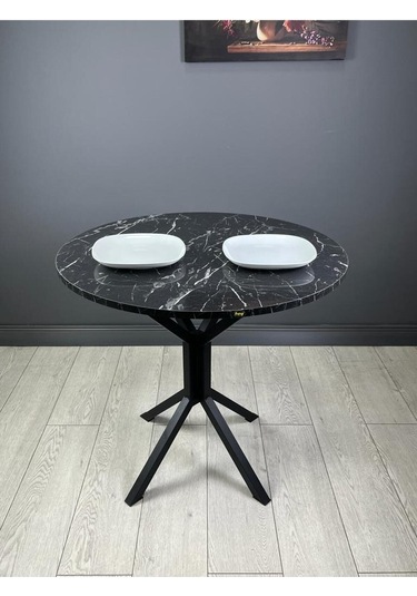 Saray Siyahmermer Yuvarlak Mutfak Masası Yemek Masa Balkon Masa Metal Siyah Ayak 80 Cm Saray Siyahmermer Yuvarlak Mutfak Masası Yemek Masa Balkon Masa Metal Siyah Ayak 80 Cm