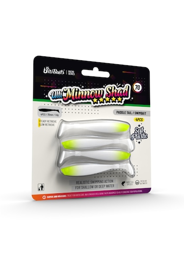 Ulti Baits Minnow Shad Silikon Balık 70mm 1,6gr 4 Adet, Ub-c12