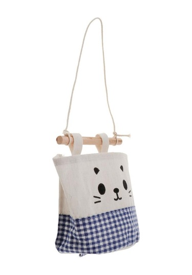 Suntek Karikatür Asılı Cep Saklama Çantası Mavi-ızgara Diğer