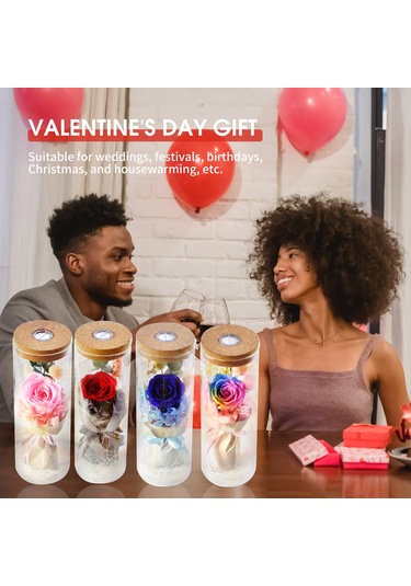 Wezone "led Işık Açan Sonsuz Gül Şişesi - Romantik Hediye Pil Dahil "