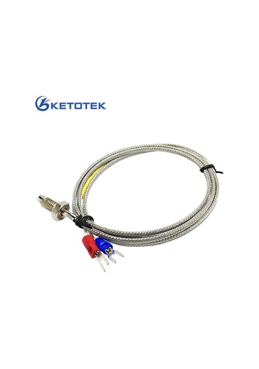 1m Dişli Spade Terminaller Termokupl Kablo Vidalı Tip K Termokupl Boyutu M6 1