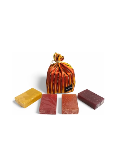 Osmanlı Sultanı 4'lü Sabun Seti - Mango, Çilek, Mandalina, Böğürtlen- Padişah Kesesiyle