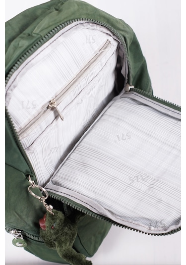 Küçük Boy Krinkıl / Klinkır Su Geçirmez Uzun Askılı Çok Gözlü Günlük Kadın Sırt Çantası Yeşil 12-4g Yeşil