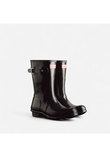Hunter Womens Orıgınal Short Gloss Boot Kadın Siyah Kısa Bot Wfs1000rgl-blk