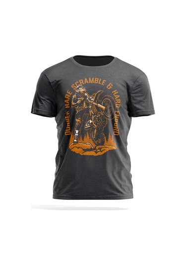 Scramble Motorsiklet T-Shirt Gri