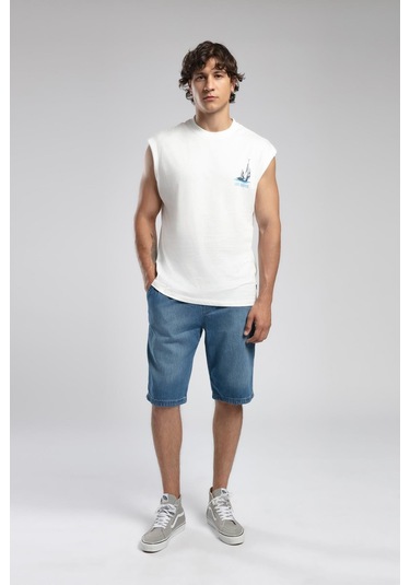 Lee Cooper Carl Erkek %100 Pamuk O Yaka Atlet Ekru-19967 Ekru