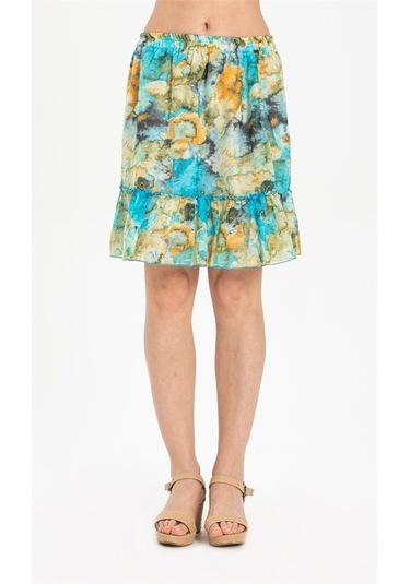 Vual Nesrin Kısa Etek Turkuaz Trkz