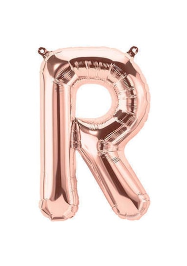 Rose Gold Folyo Balon 16" Inç 40 Cm R Harfi