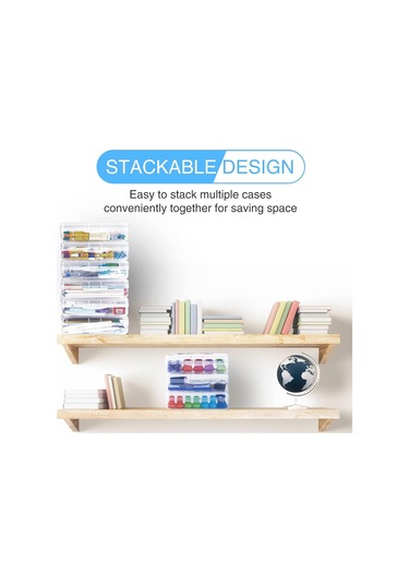 Sooez 3'lü Kalem Kutusu, Büyük Boy Kalem Kutusu, Şeffaf Tebeşir Kutusu, Kalem Düzenleyici, Kapaklı Plastik Saklama Kabı Th