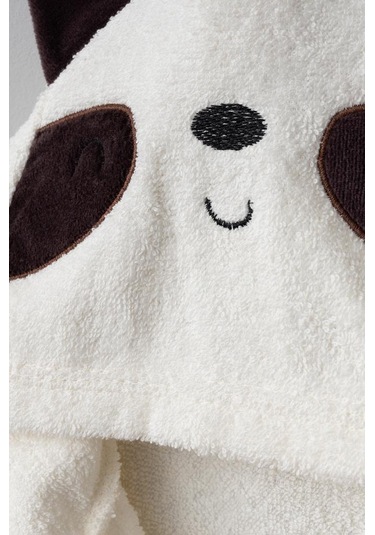 Bebitof %100 Pamuk Rakun Desenli Kutulu Bebek Bornoz Seti Bbtf.ekr.30048 Ekru