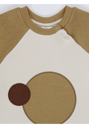 Hardal Reglan Kol 3 İplik Patiksiz Bebek Tulum Hardal