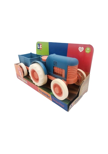 Let's Be Child Römorklu Sürtmeli Plastik Traktör Lc-30878 Lacivert-turuncu
