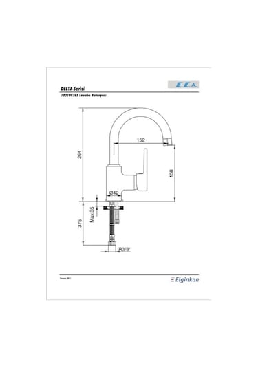 Eca Delta Banyo Lavabo Mutfak Batarya Seti 102102346 - 102108633 - 102108765 - Krom