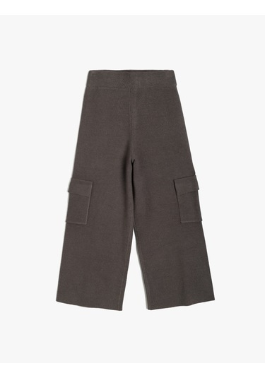 Koton Basic Bol Paça Pantolon Kargo Cep Detaylı Antrasit 5wkg40001at Antrasit
