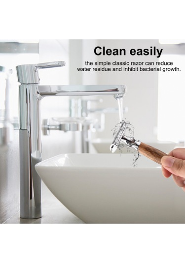 Gajeena Ahşap Ve Alüminyum Erkek Tıraş Bıçağı - Açık Uçlu Güvenli Jilet Bıçaksız 8 Saat