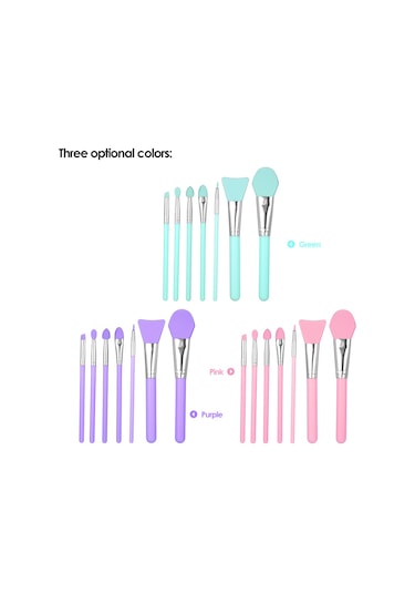 Yifomall 7'li Silikon Makine Fırça Seti - Fondöten, Göz Farı, Kaş Fırçası - Kozmetik Tasarrufu Sağlar