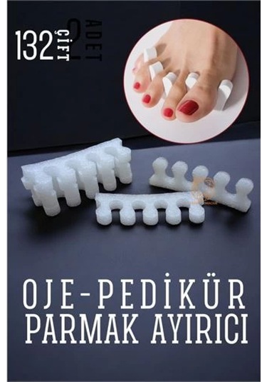Oje Parmak Ayırıcı Pedikür Süngeri 132 Çift Çok Renkli
