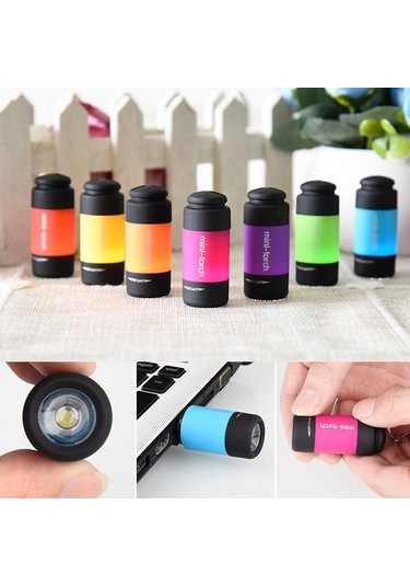 Gri 1 Adet Açık Spor Kamp Su Geçirmez Mini Led Işık Usb Şarj Edilebilir El Feneri Lambası Cep Anahtarlık Usb Şarj Edilebilir Cep Anahtarlık El Feneri Gri